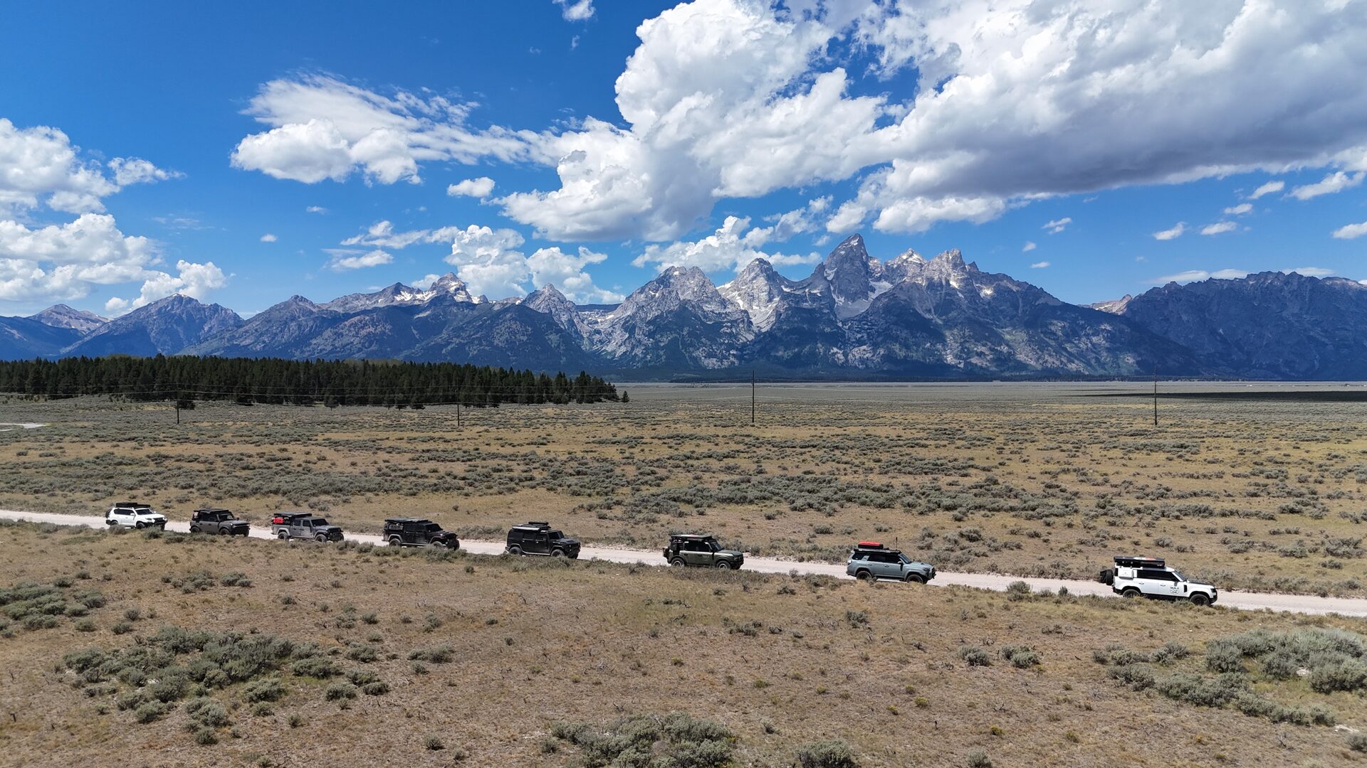 BAJ convoy near the Grand Tetons